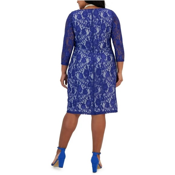 🎈3/$25🎈NWT Kasper 1X Laurissa Lace Sheath Dress - Picture 2 of 8